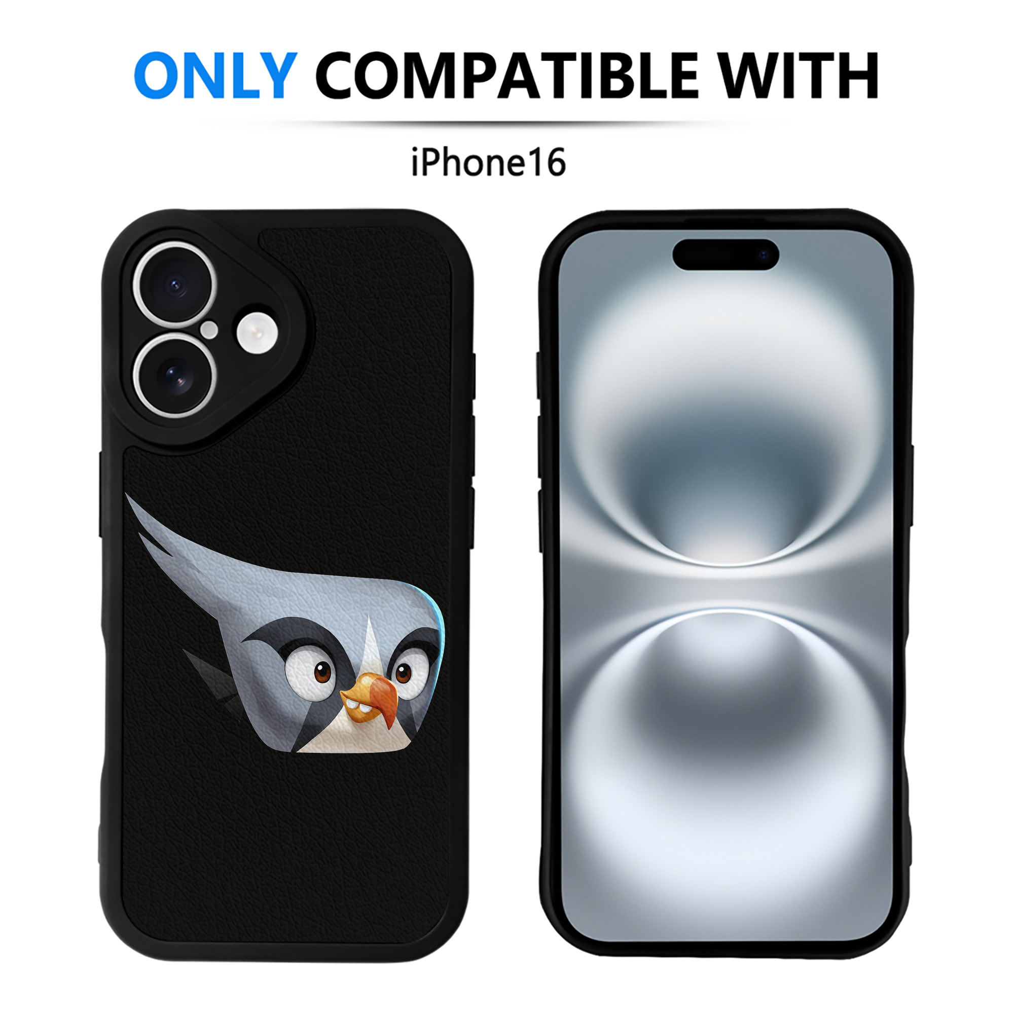 （画像用） Angry Birds アングリーバード 【iPhone 16シリーズ対応】シリコンスマホケース（レザー調） 材質：シリコン